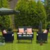 4 Seater Rattan Garden Furniture Patio Conversation Set with Table and Chairs