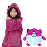 Kids Pets Hoodie Blanket Sweatshirt for Girls Boys Bathrobe Pajama with Giant Pocket