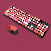 Sweet Mixed Color Cute Wireless Keyboard Mouse Set
