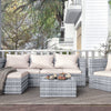 5-Seater Rattan Modular Corner Sofa Set Garden Furniture (2024 New Grey Version)