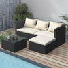 4 Pieces Rattan Garden Furniture Outdoor Patio Set with Coffee Table and Washable Cushions