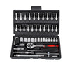 46X Metric Socket Set 1/4" Wrench Ratchet Driver Screwdriver Bit Extension