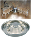 Pet Dog Cat Litter Food Silver Stainless Feeder Bowl Dish