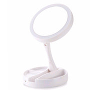 21 LED Folding Double Side 10X Magnification Make Up Mirror
