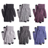 3 Pairs Winter Warm Outdoor Windproof Touch Screen Knitted Gloves