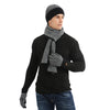 3PCS Winter Thermal Beanie Hat Scarf Touch Screen Gloves Set