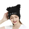 Women Winter Embroidered Cute Cat Ears Knitted Hat