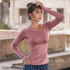 Womens Long Sleeve Mesh Breathable Yoga Sports Shirts
