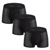 3 Pack Men's Boxer Briefs Ice Silk Mesh Breathable Underwear