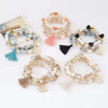 Women Crystal Rose Bead Tassel Multilayer Braided Bracelet