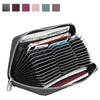 Unisex Large Capacity Leather RFID Zip Credit Card Wallet