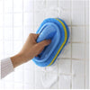 3 Pieces Plastic Handle Sponge Cleaning Brush for Kitchen Bathroom