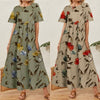 Fashion Summer Womens Printed Sundress High Waist Maxi Dress