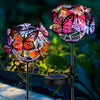 2 Pack Outdoor Solar Butterfly Lights Waterproof Stake Light Decoration for Garden Yard Pathway