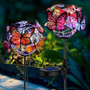 2 Pack Outdoor Solar Butterfly Lights Waterproof Stake Light Decoration for Garden Yard Pathway