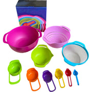 Multifunction Kitchen Plastic Colorful 10Pcs Mixing Bowls Set