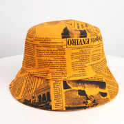 Creative Old Newspaper Unisex Casual Wide Brim Outdoor Fisherman Hat