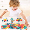 180 Pieces Wooden Tangram Puzzle Toys Kids Educational Montessori