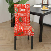 4/6 PCS Christmas Chair Covers Removable Chair Protector Slipcovers