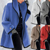 Womens Winter Solid Color Long-sleeve Loose Hooded Jacket