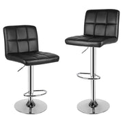Modern Bar Stools Set of 2 PU Leather Swivel Bar Chairs for Breakfast Bar Kitchen
