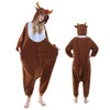 Elk Onesies Pajamas Christmas Halloween Cosplay Costume Homewear for Adults