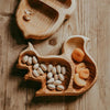 Wooden Snack Tray Food Fruit Plate Squirrel Shape Snack Tray