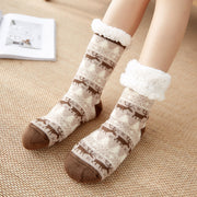 2 Pairs Autumn Winter Slipper Socks Fluffy Warm Christmas Floor Socks