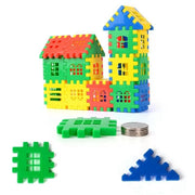 Kids Colorful Building Blocks Educational Interlocking House Building Block Puzzle Toys