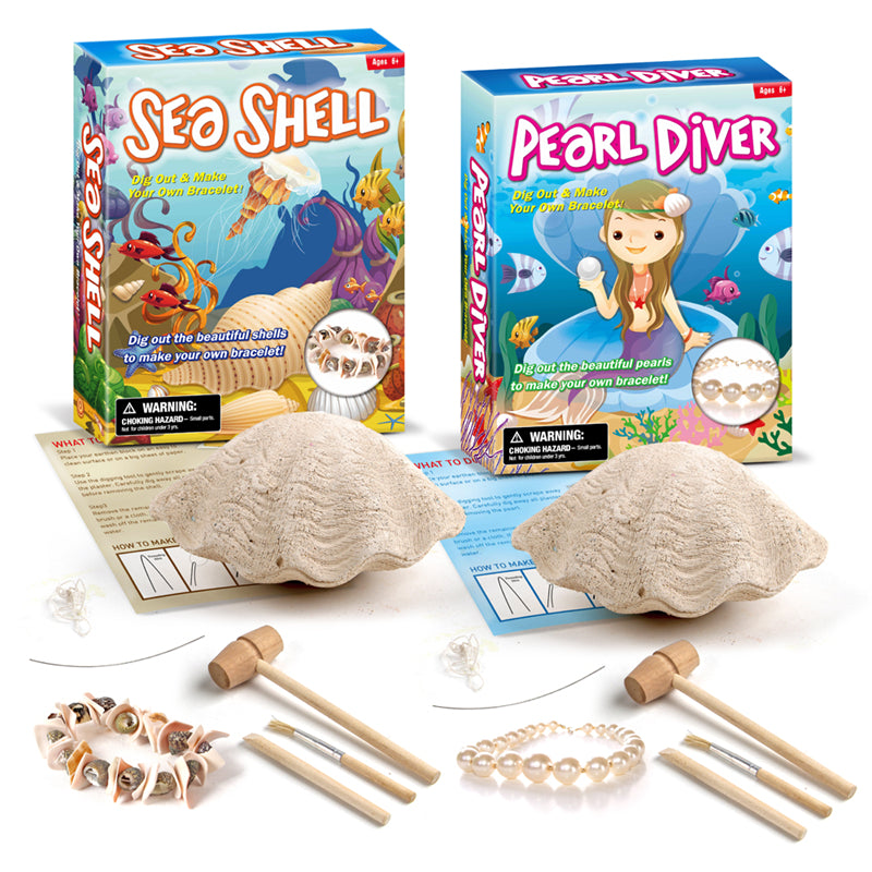 DIY Assembled Dig Pearl Seashell Bracelet Toy Set for Kids – ArmadaDeals-UK