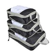 3PCS Travel Compressible Ziplock Mesh Nylon Storage Bags Set