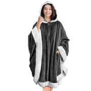 Oversized Wearable Hooded Blanket Soft Plush Sweatshirt with Pockets for Women
