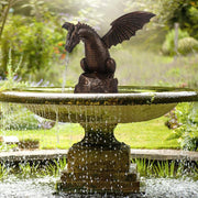 Outdoor Yard Lawn Resin Water Spray Dragons Sculpture Decoration