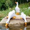 Cute Outdoor Simulation Resin Drinking Water Duck Statue Ornament