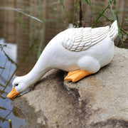 Cute Outdoor Simulation Resin Drinking Water Duck Statue Ornament