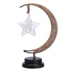 Star Moon Handmade Hemp Rope USB Wrought Iron Night Light