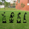 Garden Metal Gnomes Silhouette Statues Christmas Gnome Decorative Signs