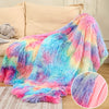 Rainbow Lattice Super Soft Long Plush Blankets for Home