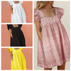 Women's Ruffled Square Collar Short Sleeve Knee Length Dress