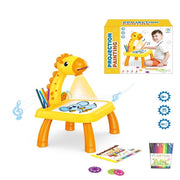 Kids Drawing Projector Projection Painting Board Table Light Musical Learning Toy
