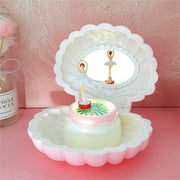Shell Shape Ballet Girl Jewelry Music Box with Mirror