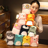 Cartoon Animals Flannel Warm Folding Lunch Break and Air Conditioning Blanket