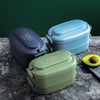 Portable Microwaveable Double Bento Box with Cutlery Lunch Box