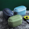 Portable Microwaveable Double Bento Box with Cutlery Lunch Box