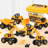 DIY Construction Vehicles Movable Detachable Toy Set with Storage Box