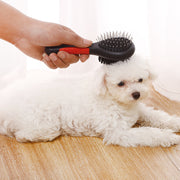 Pet Black Plastic Handle Double-sided Comb Massage Cleaning Brush