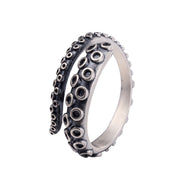 Adjustable Punk Octopus Titanium Steel Gothic Open Finger Ring