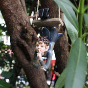 Creative Garden Retro Resin Swing Elf Statue Pendant Ornaments