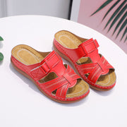 Womens Thick-Sole Wedge Hollow Open Toe Vintage Sandals