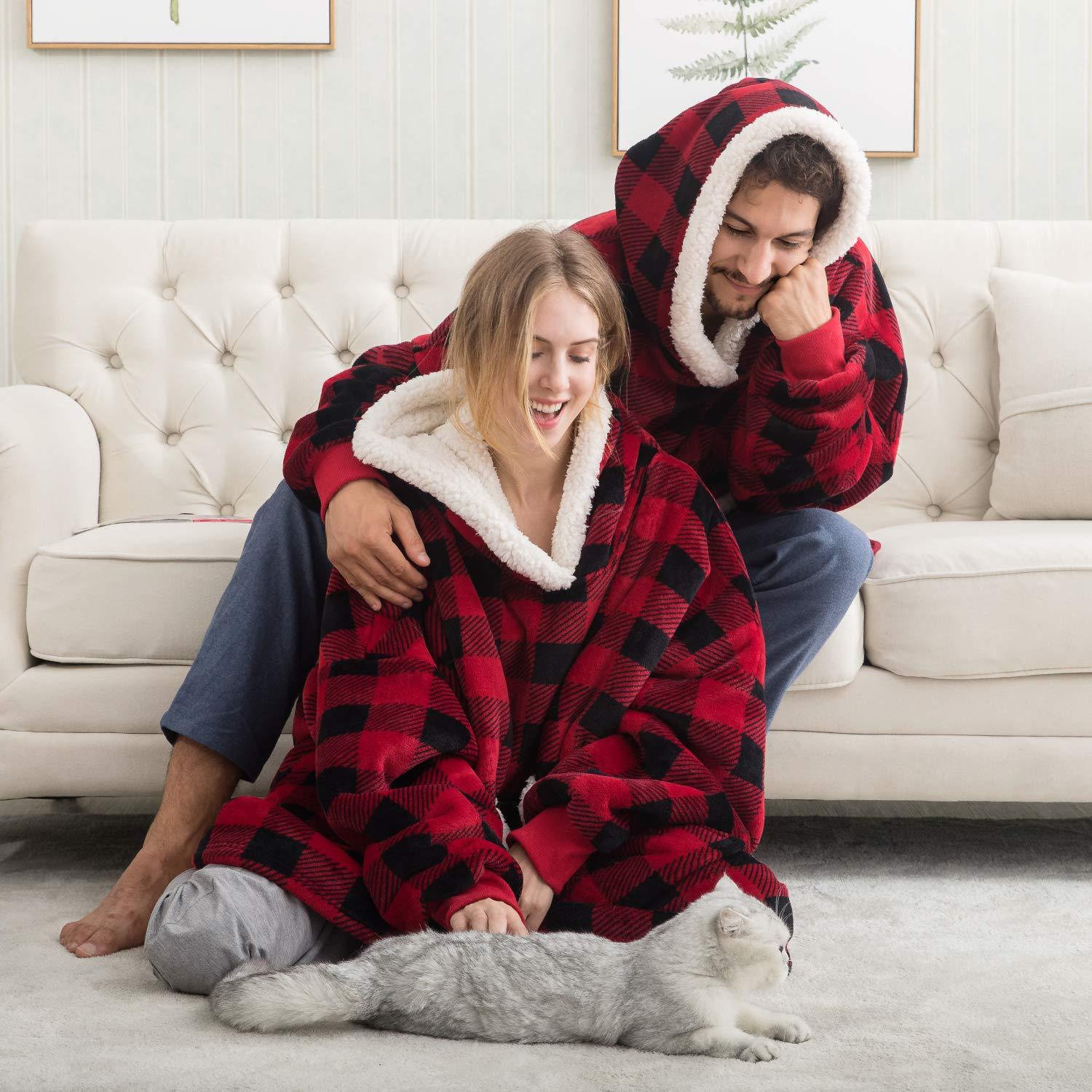 Oversized Hoodie Blanket Super Soft Warm Wearable Blanket Sweatshirt ArmadaDeals UK
